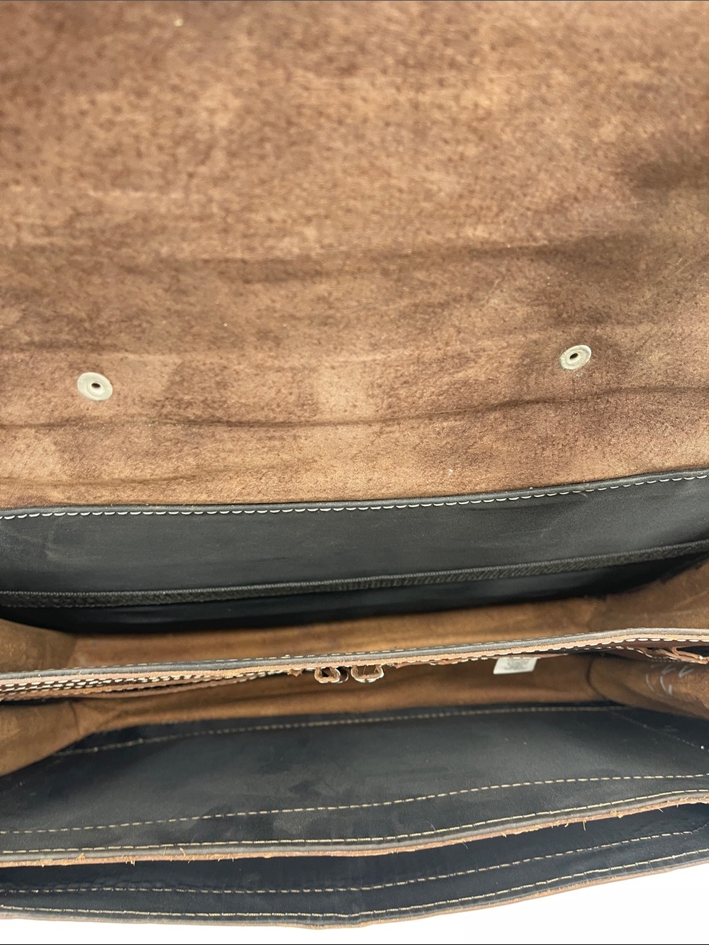SIR ARTHUR Leather Messenger Briefcase - Brown VINTAGE - Picture 5 of 9